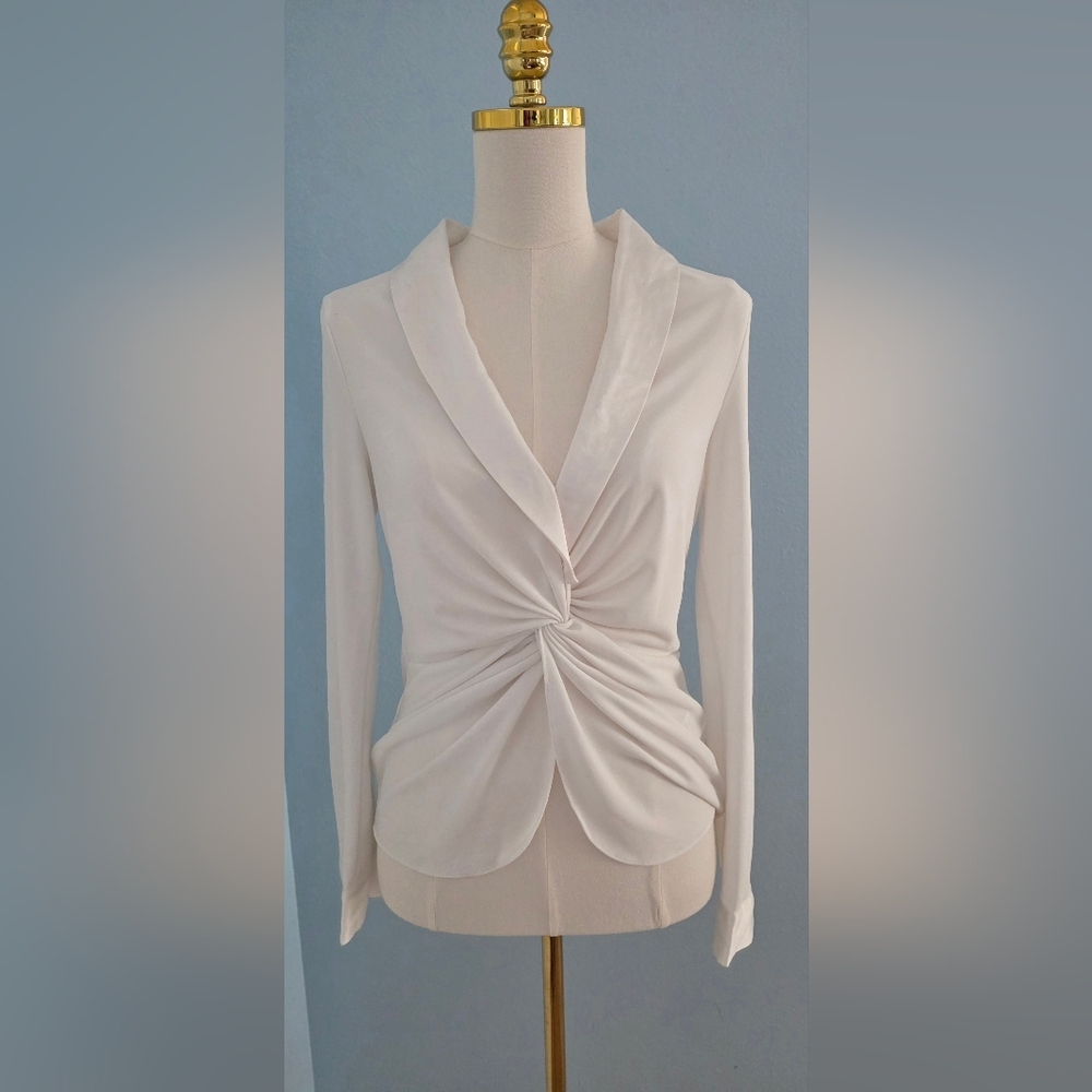 Donna Karan White Wrap Top